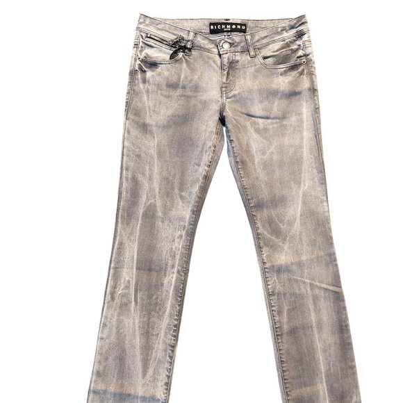 John Richmond ROCKER Straight Leg Grey Acid Wash Denim Jeans Sz 28 x 35 NWT - Picture 2 of 14